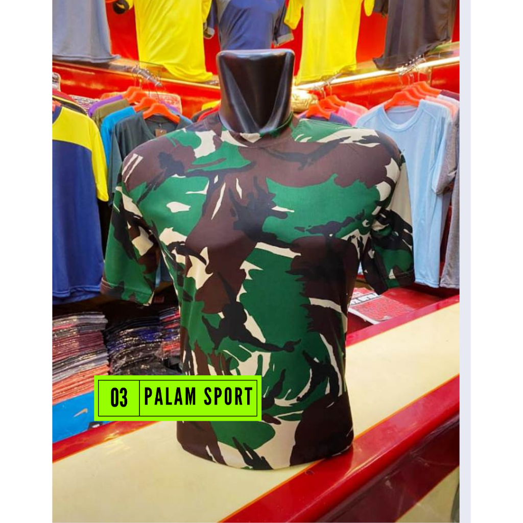 Baju Kaos Loreng TNI Kaos Hijau Botol Kaos Army  Bahan Dryfit Kaos Army