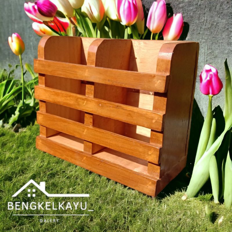 tempat sendok - alat tulis - rak sendok - tempat sendok kayu