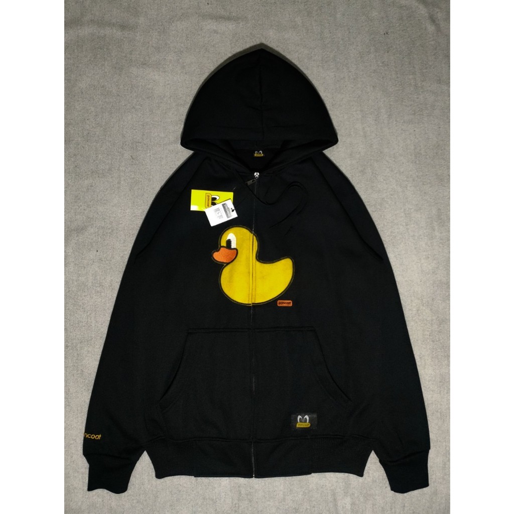 Jaket Sweater Hoodie Zipper Pancoat Duck Logo Aplikasi Premium Full Tag & Label