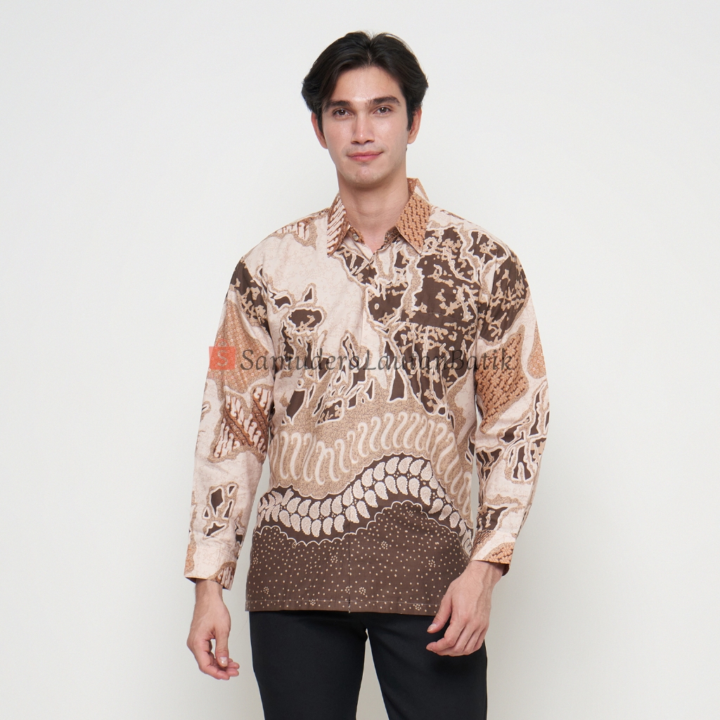 kemeja Batik Couple Ayah Anak Warna Coklat Milo,Batik Couple Keluarga,Batik Warna Coklat Susu Cream,