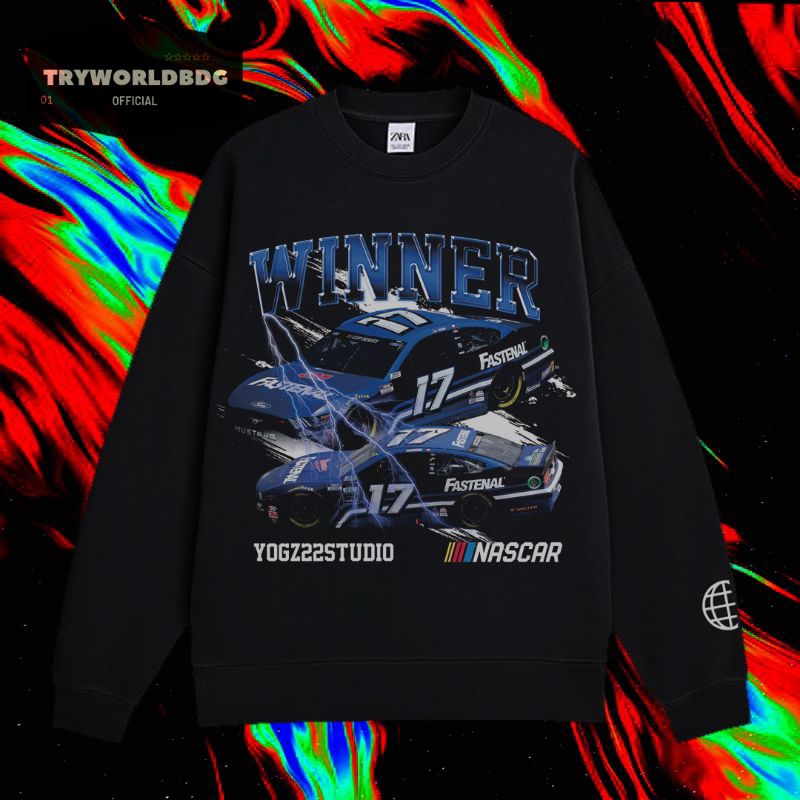 TRYWORLDBDG OFFICIAL "NASCAR" CREWNECK | SWEATER | HOODIE | CREWNECK HITAM | CREWNECK NASCAR WINNER 