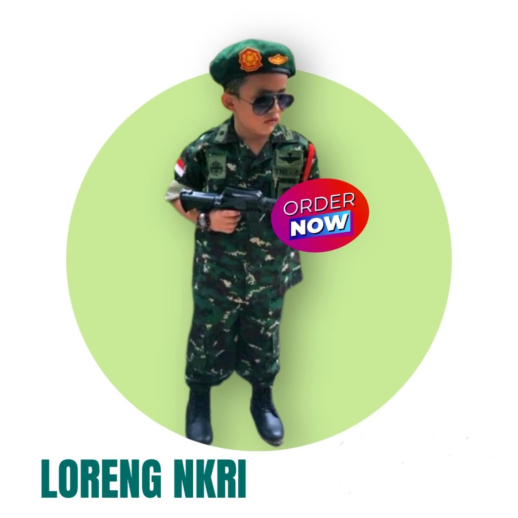 PDL Loreng TNI AD NKRI Pakaian Dinas Lapangan TNI AD NKRI Kostum Loreng TNI AD PDL NKRI Bonus Tembak