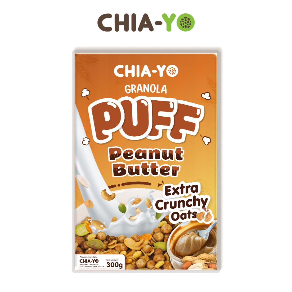 

Chiayo Clearence sale granola puff peanut butter 300 gram