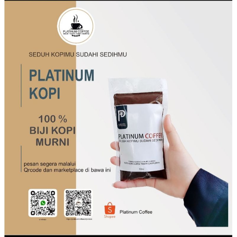 

Platinum Coffee 200 gram / 100% Bubuk kopi Murni Tanpa Campuran