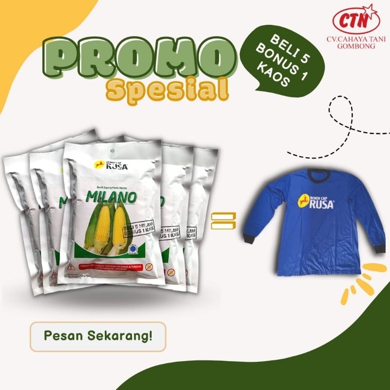 

Jagung Manis Milano 250gr, Beli 5 get 1 kaos