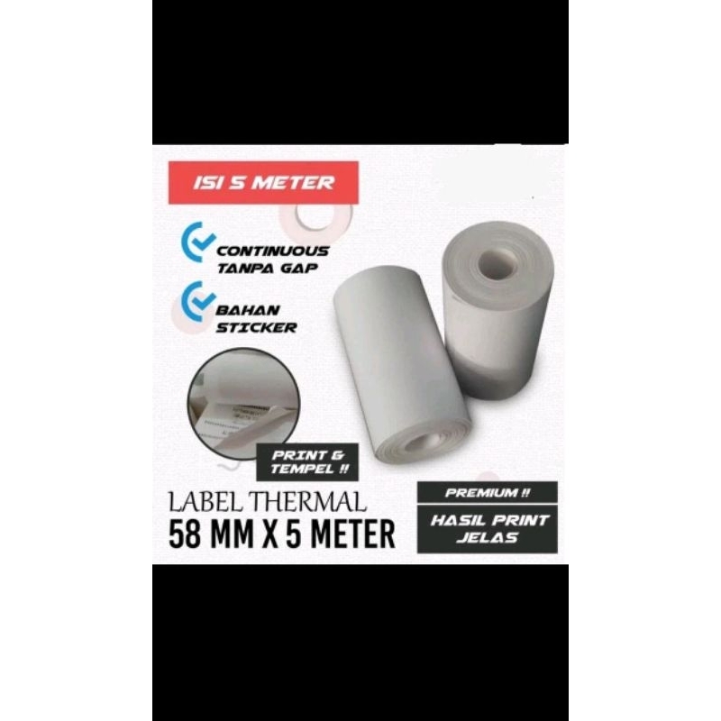 

Kertas Thermal Stiker UK 58/57x30