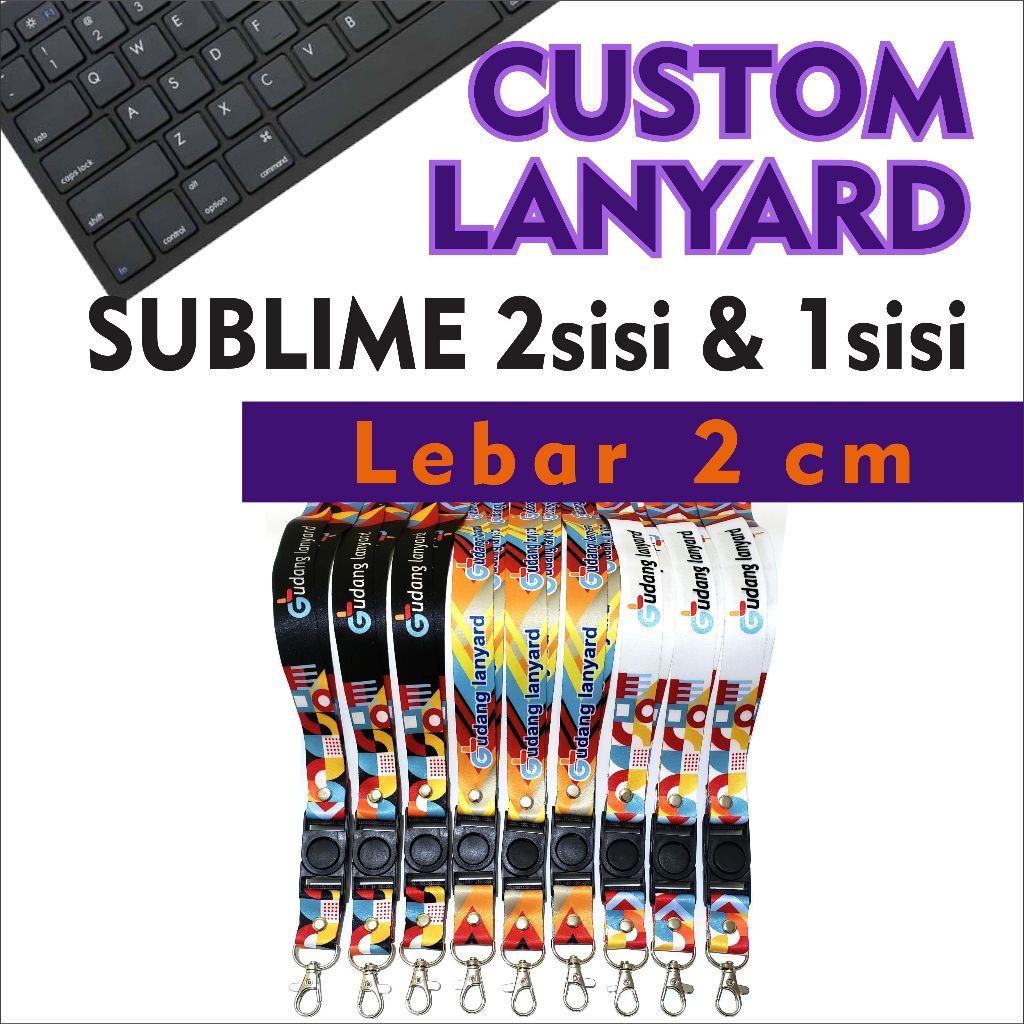 

CETAK TALI IDCARD 2cm sublime ful print color tali lanyard idcard MIN ORDER 11pcs++