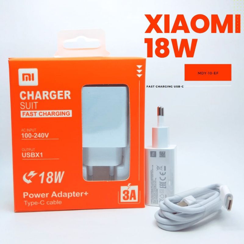 Charger Xiaomi Type C Original 100% Casan Cas Hp Redmi 8A 9 9T 10c 13C Tipe C Fast Charging 18W Ori