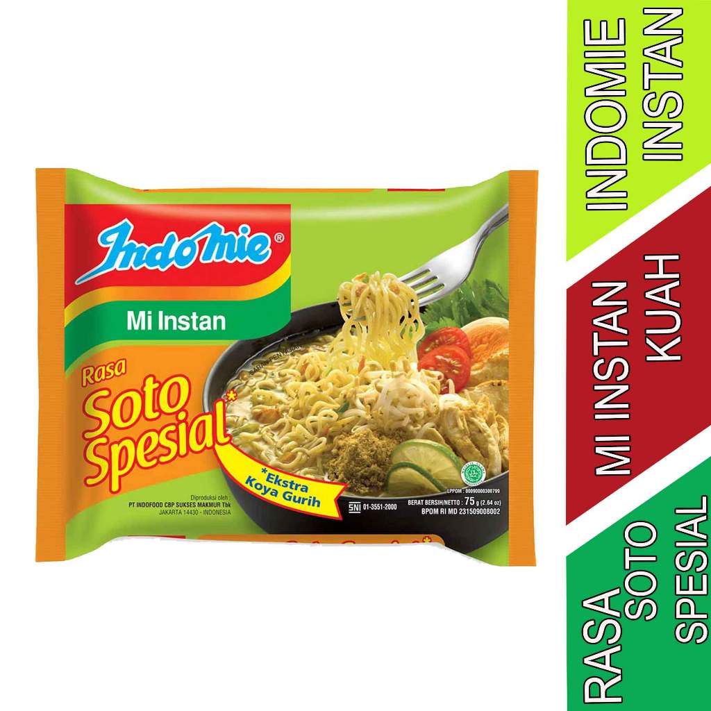 

Mi Rasa Soto Spesial - Indomie - Mie Instan Kuah - 75gr
