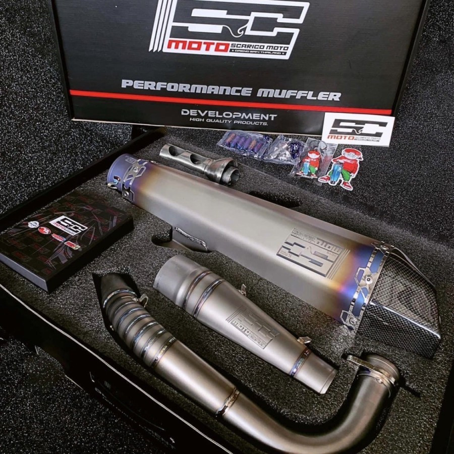 Knalpot SC Moto Daeng Sai4 Xmax X-Max Titanium Original Thailand