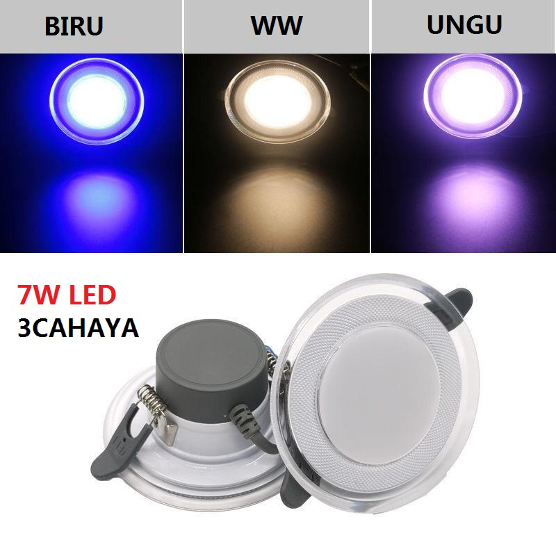 LAMPU DOWNLIGHT LED 3 WARNA TANAM  3W 5W 7W/ 3 CAHAYA