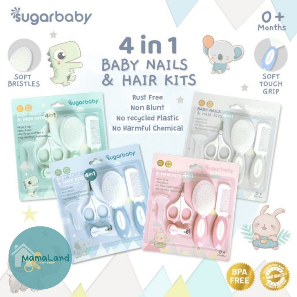 Sugar Baby - Manicure Pedicure Baby 4in1 Baby Nail & Hair Kits/ Alat Potong Kuku Bayi / Perawatan Ra