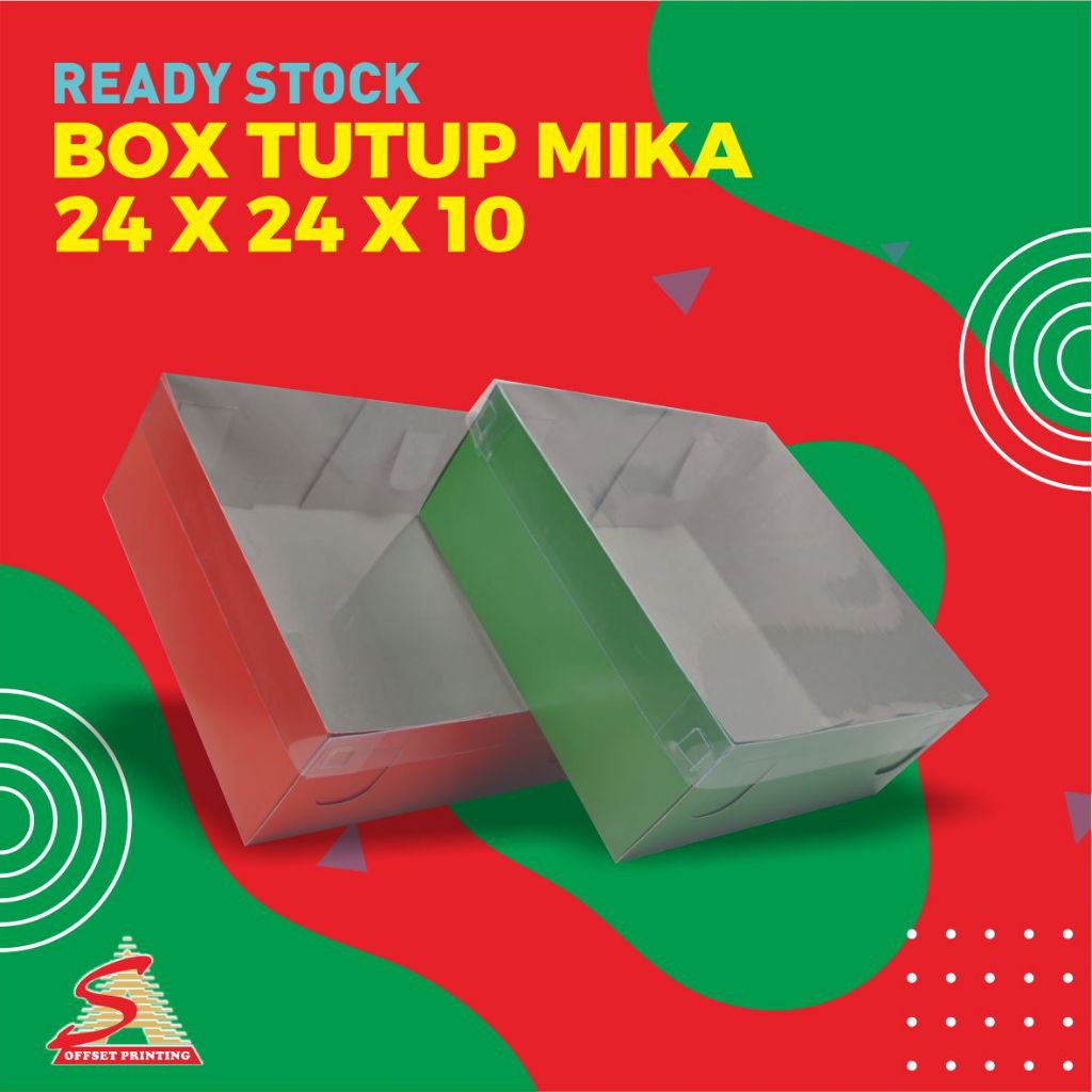 

(P) 24 x 24 x 10 Box Kue / Box Tart / Box Tutup Mika