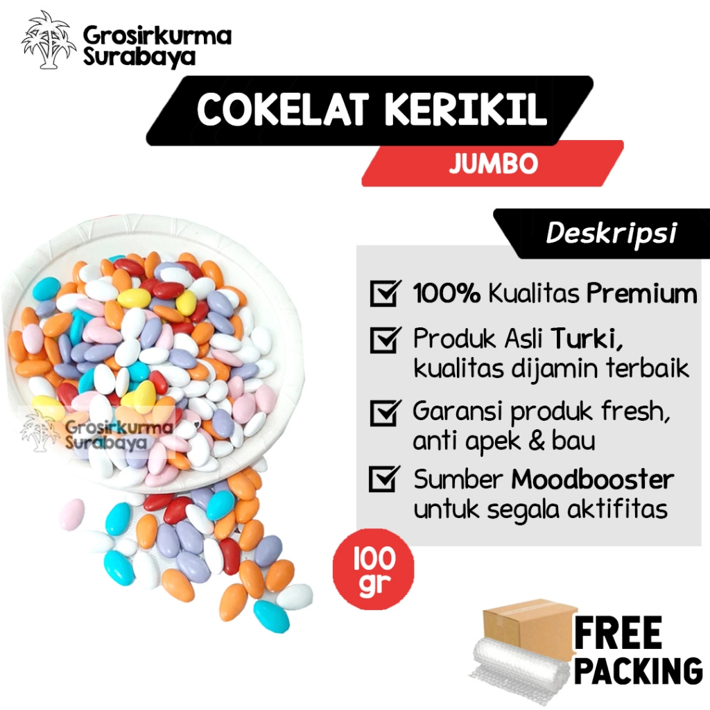 

Cokelat Kerikil Jumbo 100gr Asal Turki Arab BONIBON Model Chacha Enak Moodbooster Kaya Antioksidan