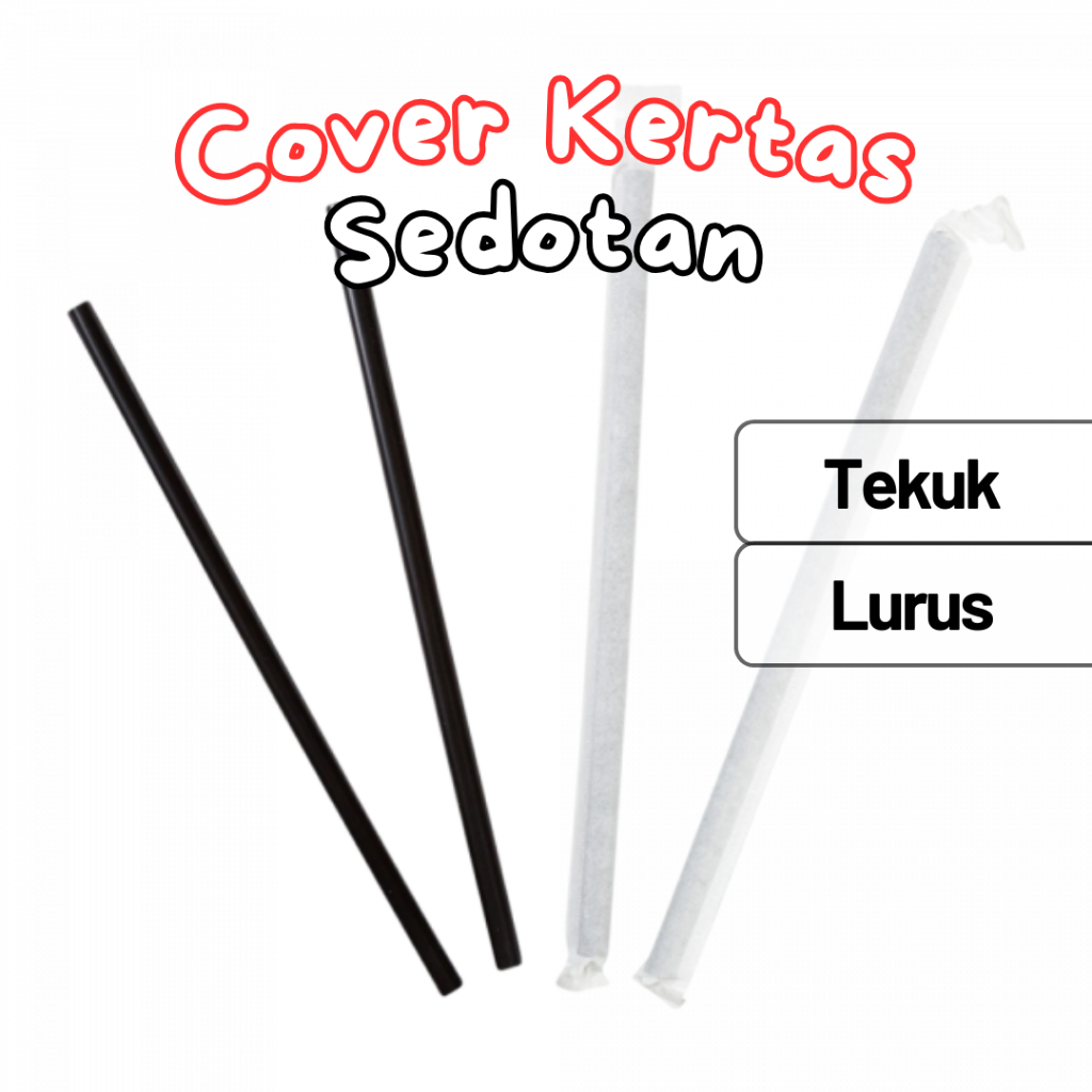 Sedotan Cover Kertas / Pipet Minuman / Paper Cover Straws