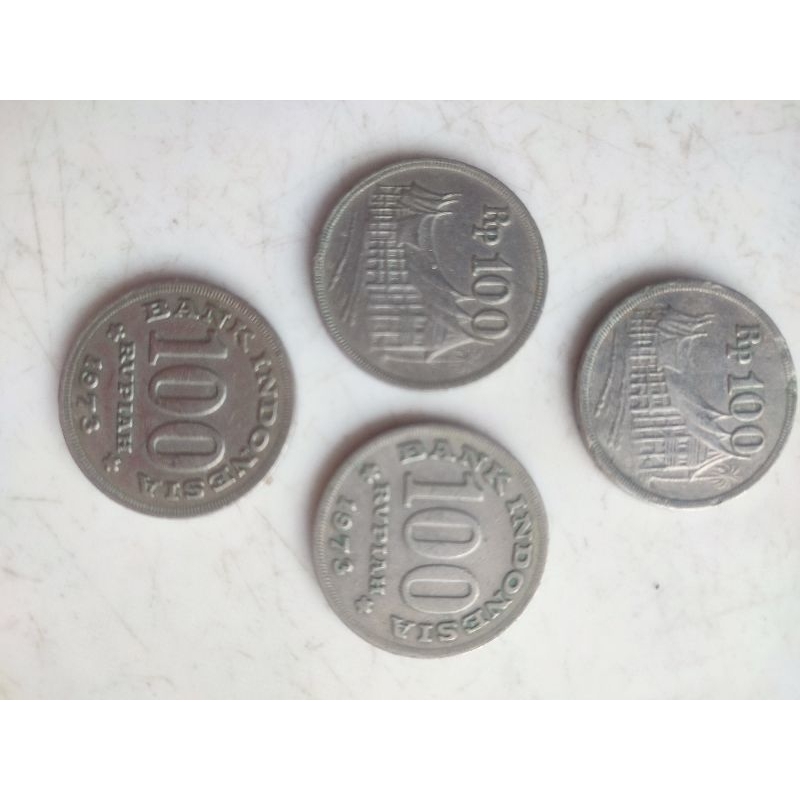 Uang koin kuno 100 rupiah tahun 1973 koin tebal