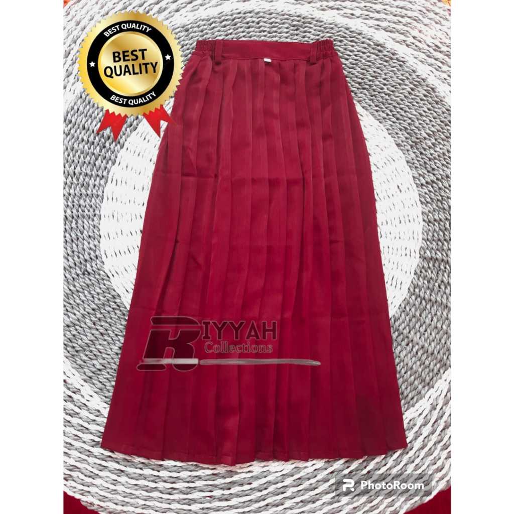 rok sekolah SD/MI full rempel/rempel atas rok panjang anak perempuan bahan twiss elemen