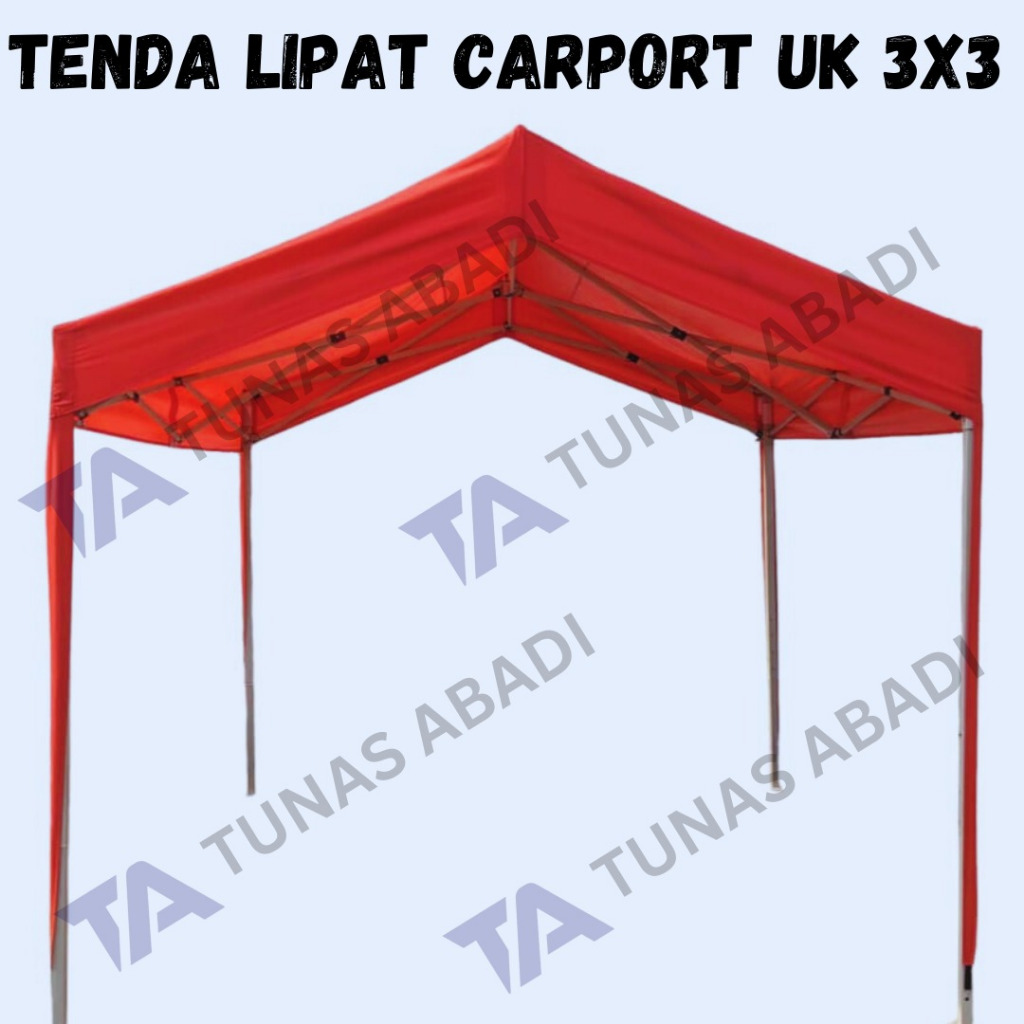 Tenda Lipat Carport Super Premium (1,4mm) Ukuran 2,7x3meter + Atap D800 Tebal