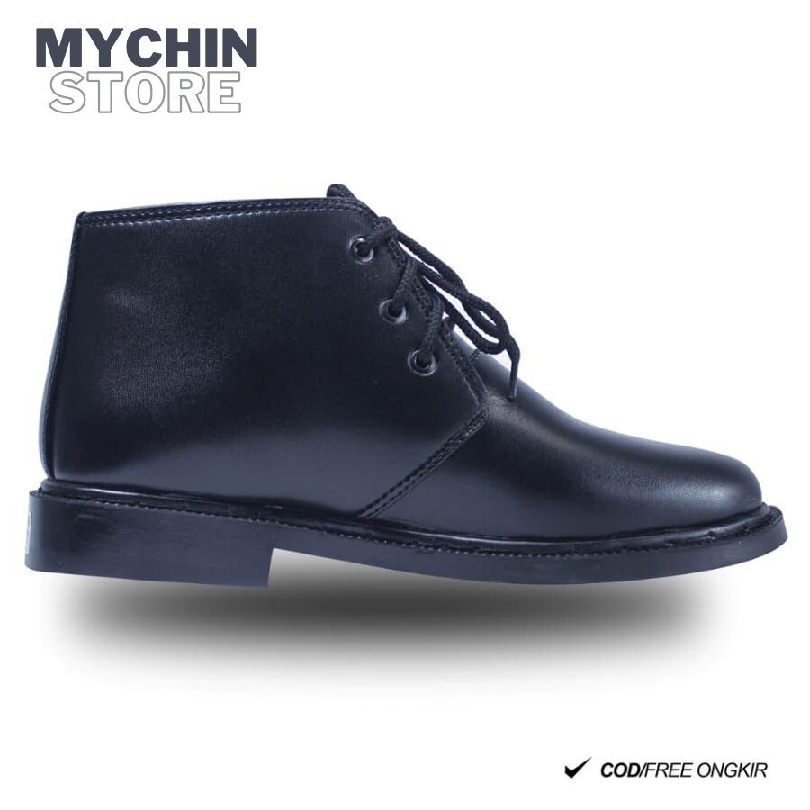 TERLARIS SEPATU KULIT PANTOFEL PRIA SEPATU PDH SATPAM SECURITY TNI POLRI HITAM TALI