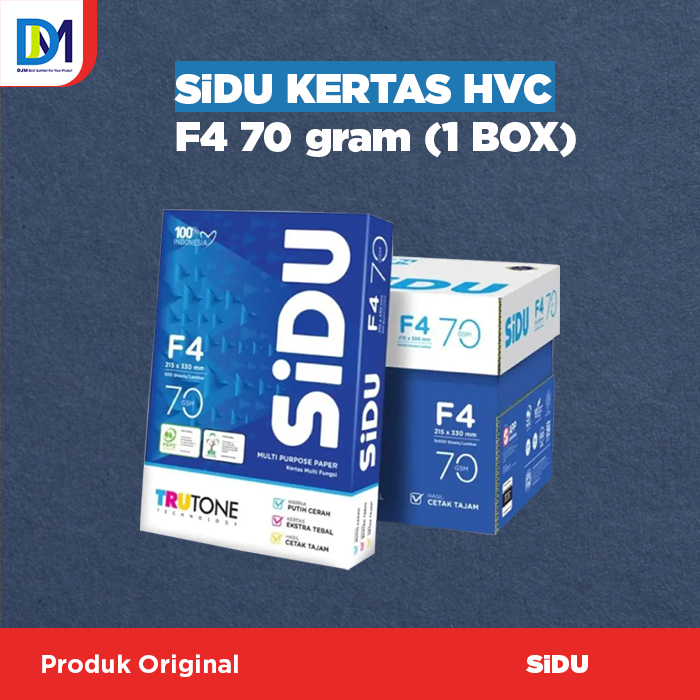 

Kertas HVS Sinar Dunia SiDu F4 70 gr gsm 1 dus 5 RIM