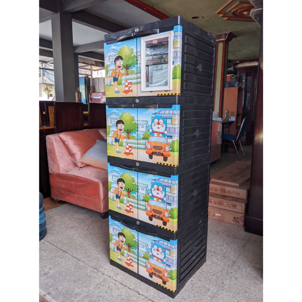 lemari plastik diva mini stiker doraemon