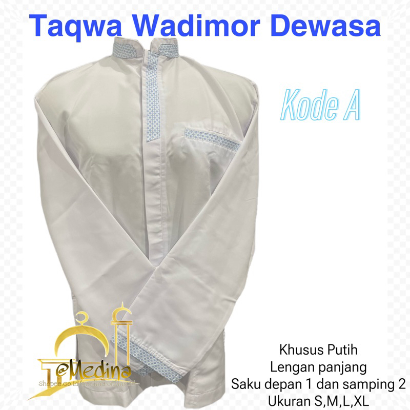 Koko Wadimor Putih / Taqwa Wadimor 66 Dewasa Khusus Putih Lengan Panjang / Baju muslim putih murah e