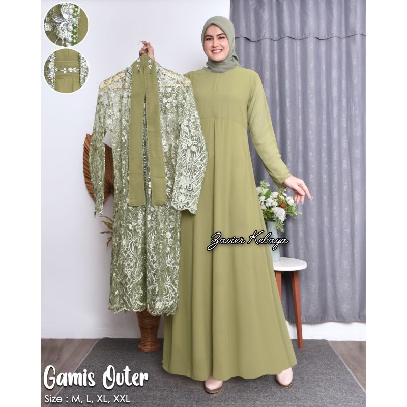 Gamis Outer/Gamis Kondangan/Gamis Muslimah/Gamis Brokat