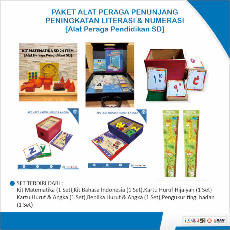 

paket alat peraga peningkatan literasi dan numerasi SD