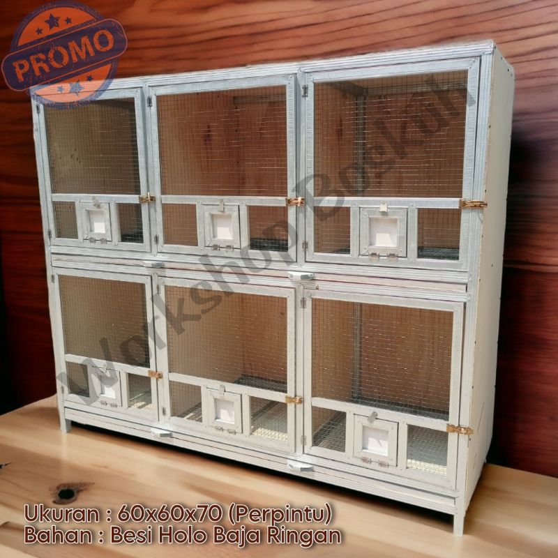 Kandang Macan Merpati Holo 6 Pintu 60x60x70