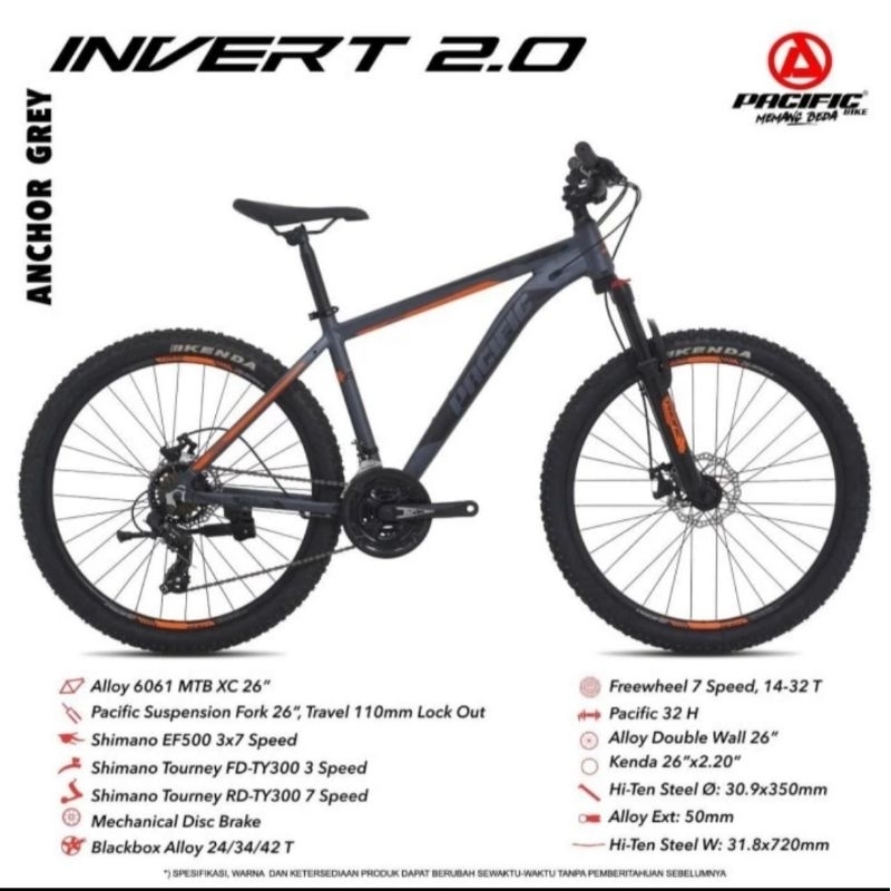 Sepeda Gunung/MTB Pacific Invert 2.0 Alloy 27'5Inch