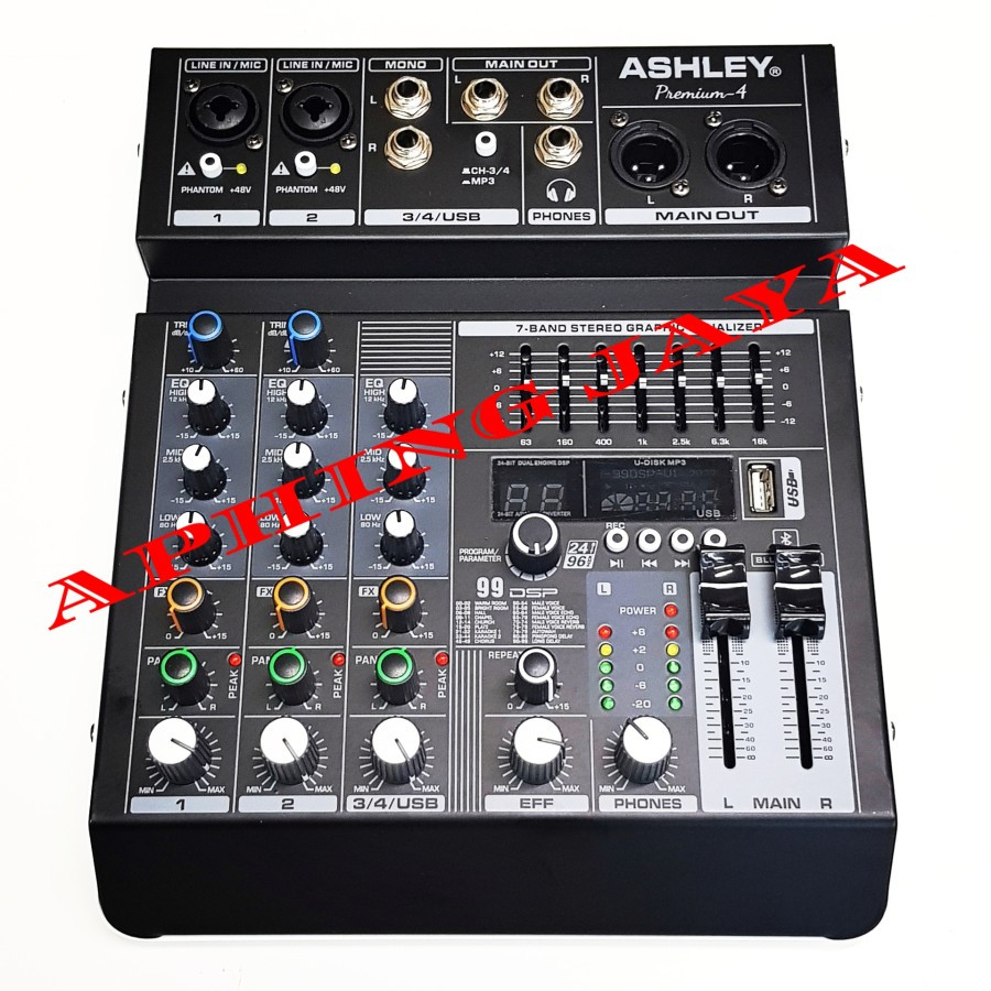 Mixer ASHLEY Premium 4 USB MP3 Recording / Mixer 4channel Original