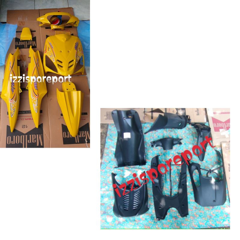 FULL BODY HALUS KASAR MIO SPORTY KUNING + STRIPING BUNGA