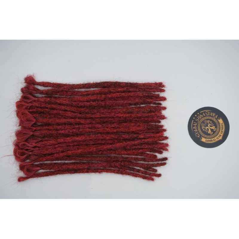 Rambut Gimbal Sambung Sintetis Warna Merah 20cm