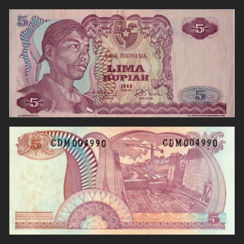 UANG KUNO 5 RUPIAH SUDIRMAN 1968 ORIGINAL GRESS  / 10 RUPIAH JENDRAL SUDIRMAN