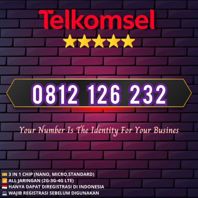 Nomor Cantik Simpati 10 Digit Prabayar Seri ABA Angka Rapi 0812 126 232