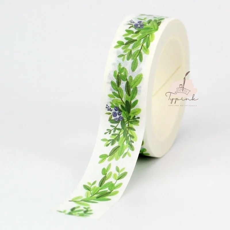 

WASHI TAPE JOURNAL SPRING LEAF DAUN DECO MASKING TAPE SCRAPBOOK 10M
