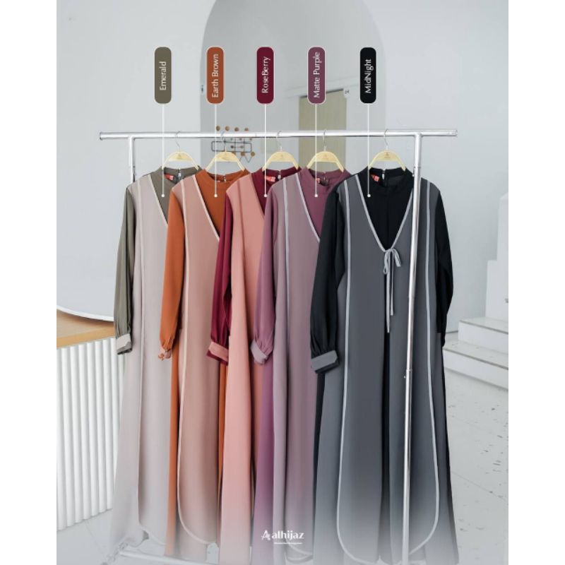 Viona dress by alhijaz(PO 9-18 oktober 2023) gamis syari gamis muslimah seragaman
