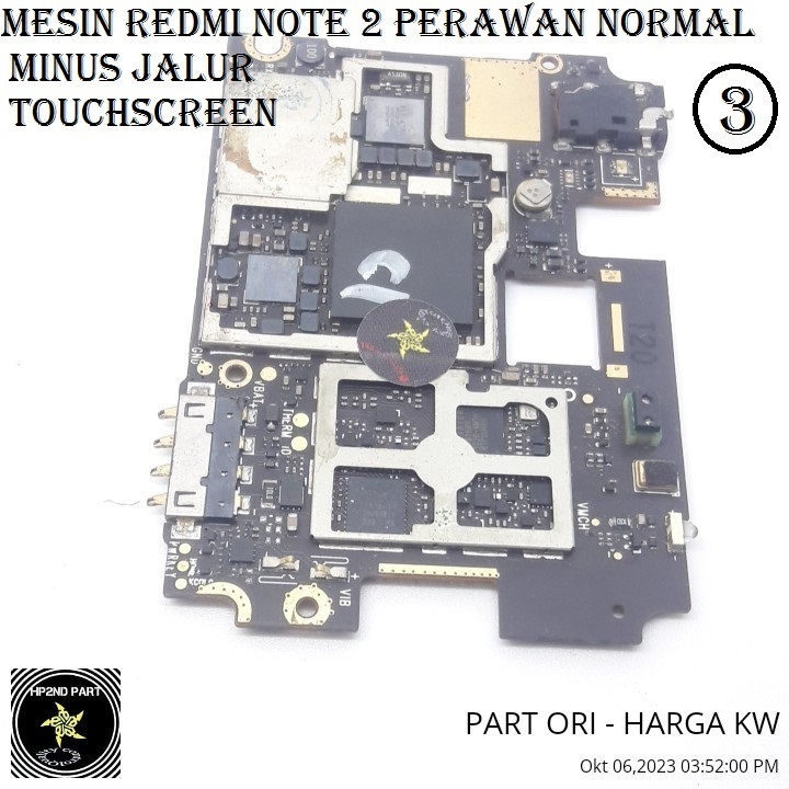BOARD MESIN / LCD XIAOMI REDMI NOTE 2 (HERMES) - NORMAL/MINUS/MATI - BACA DESKRIPSI