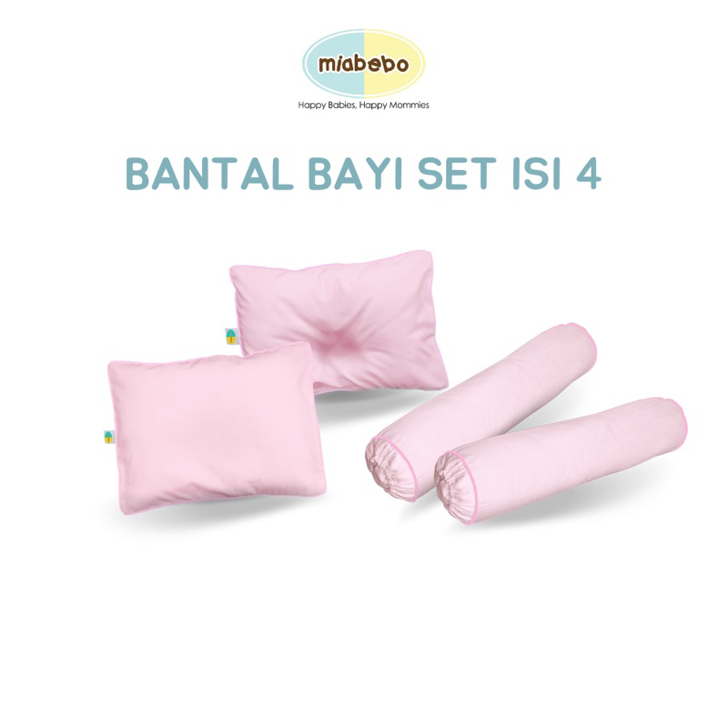 Miabebo bantal guling set isi 4pcs bayi | bantal guling set bayi polos
