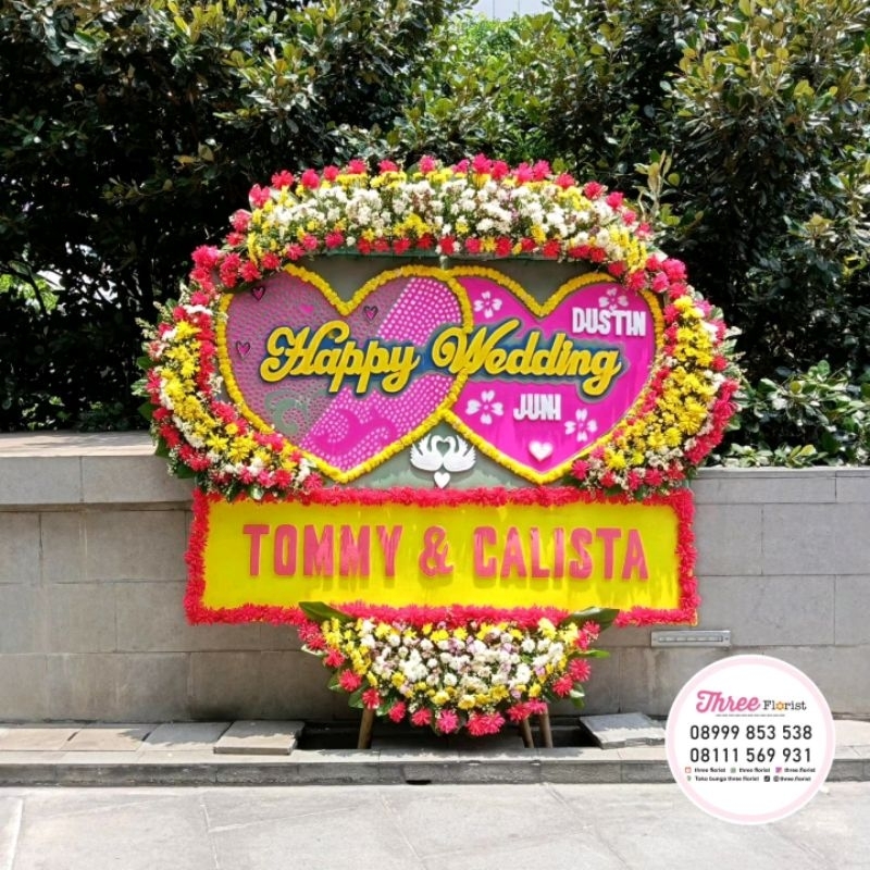 bunga papan ucapan selamat wedding / bunga papan ucapan / bunga papan