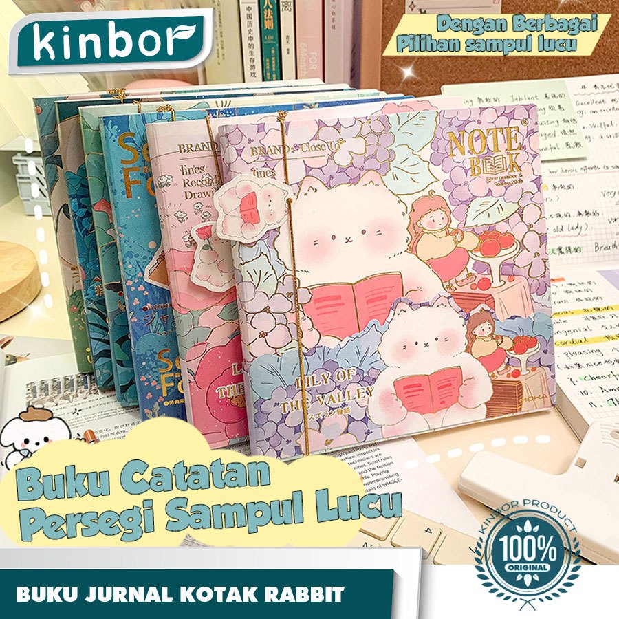 

Kinbor 100 lembar Notebook aesthetic rabbit/ Buku jurnal persegi cute tebal