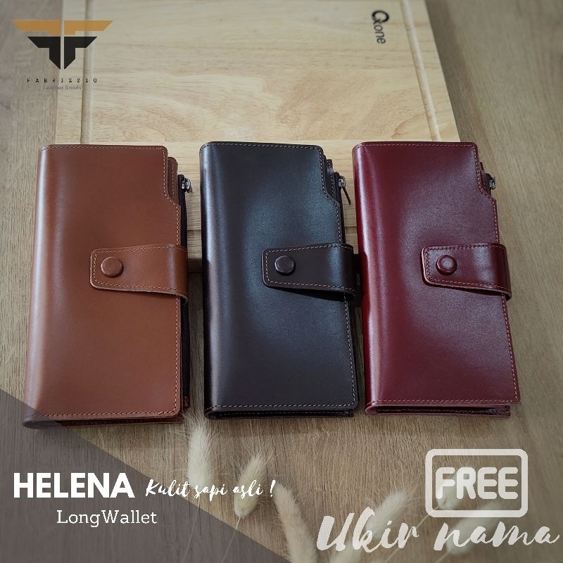 dompet wanita kartu panjang kulit asli