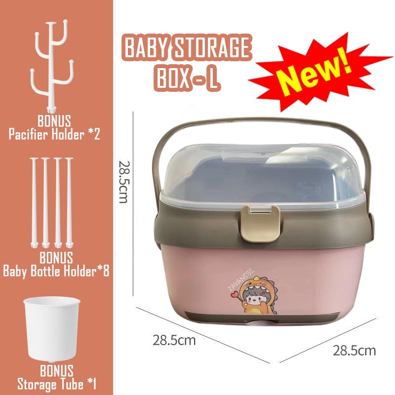 *COD* Rak Pengering Botol Bayi Zavanese Perlengkapan Bayi - Pengering Botol Gelas Serbaguna-CHERRY POWDER