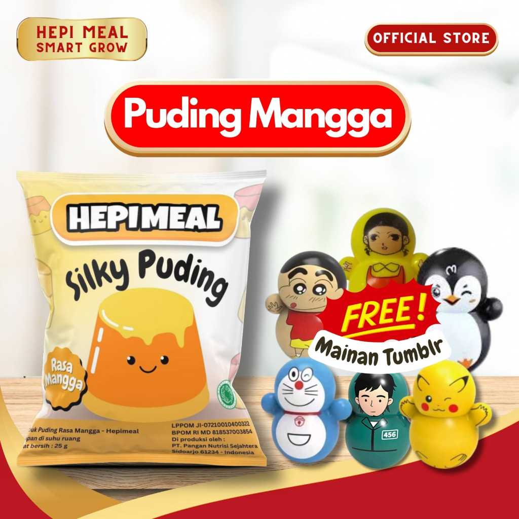 10 PCS Puding Mangga Hepi Meal Makanan Untuk Bayi Hingga Dewasa Baik