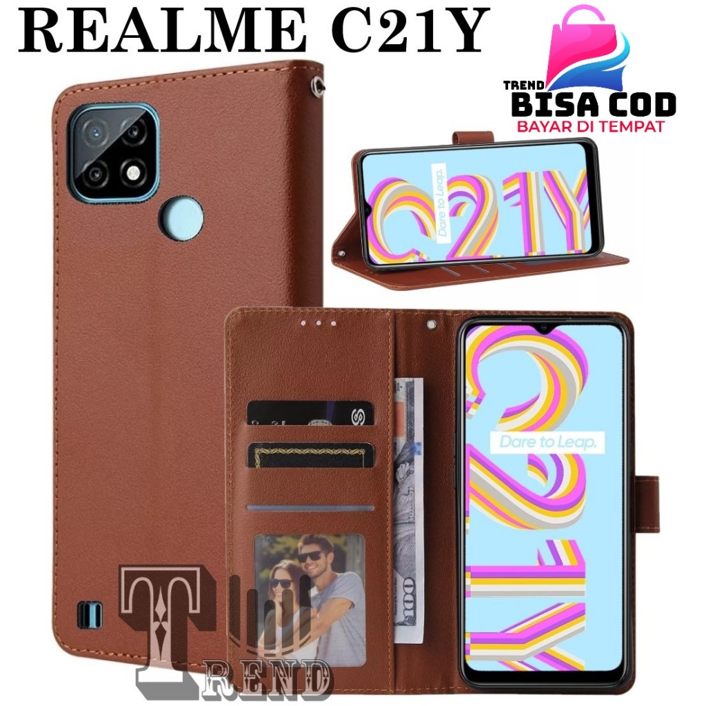 FLIP COVER REALME C21Y  LEATHER CASE FLIP REALME C21Y