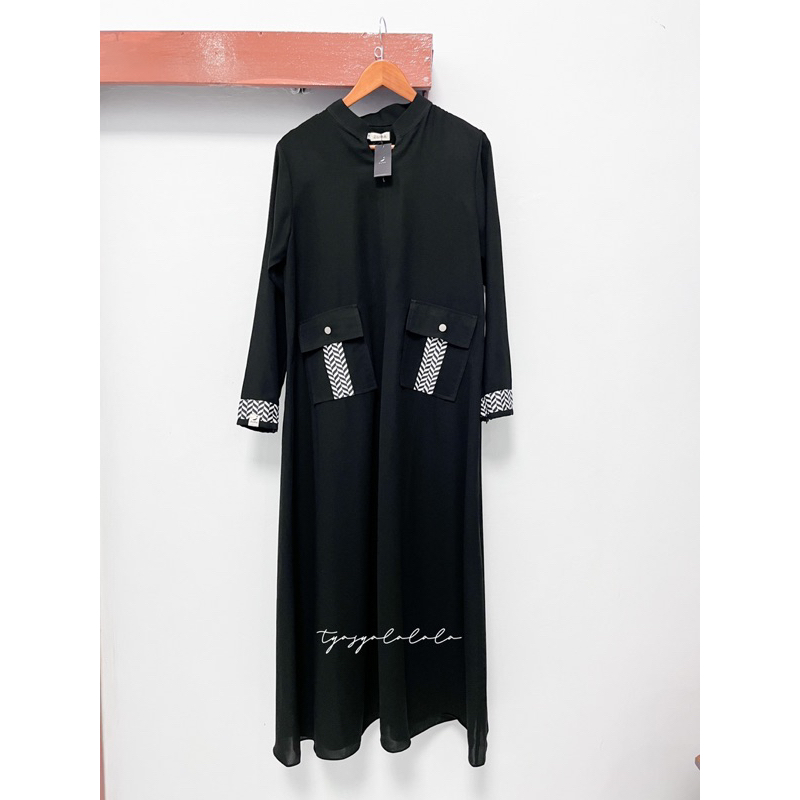 Gamis syari zura hitam jetblack mta not aljenna elmadina bellezash barkah set gamis mazen sofni not 
