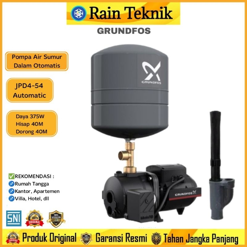 Pompa Air GRUNDFOS JPD4-54 Otomatis Sumur Dalam 375 Watt Hisap & Dorong 40 Meter / Pompa Air GRUNDFO