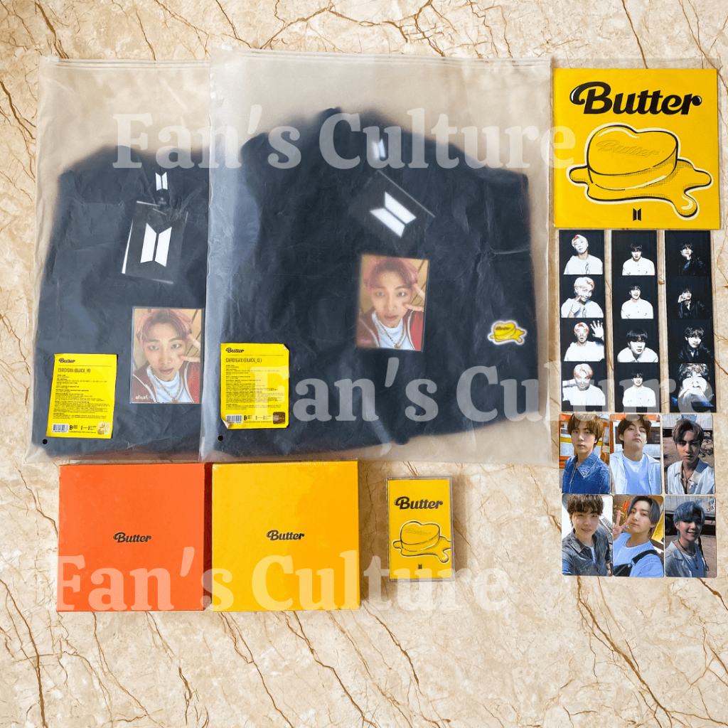 [READY STOCK] BTS Butter Album & Merch - Cardigan S-M L-XL/Vinyl/Cassette/Cream Peach Ver Sealed/POB