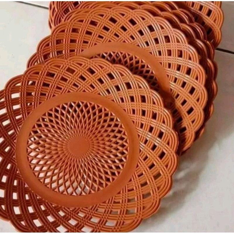 Piring Plastik Rotan 1 Lusin