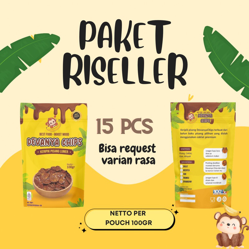 

Paket reseller 15 pcs Devanyachips-Keripik pisang lumer
